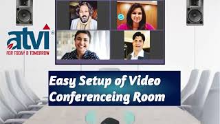 Video Conference Setup By ATVI PTZ Camera Interactive Flat Panel Speaker amp Mic [upl. by Bullard]