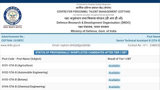 DRDO CEPTAM10 STAB Result आ चुका है 🥳🎉🎯✌️✌️😍✌️ किसका कितने Marks पर हुआ है 🎯😍✌️ [upl. by Norraf681]