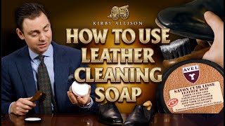 Which leather cleaning product is right for your dress shoes Using the Saphir Leather Cleaning Soap [upl. by Aikemot]