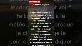 Proverbe Angevin  Le temps rouge le soir le lendemain se fait voir shorts [upl. by Redleh]