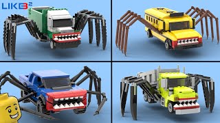 Lego Trevor Henderson Scuola Bus Eater  Lego Car Eater City Dump Truck Kent Clever Tipper Truck [upl. by Tenn124]