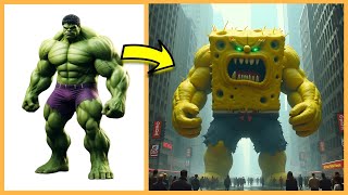 AVENGERS But SPONGE BOB 🧽 VENGERS 🔥 All Characters marvel amp DC 2024 💥 [upl. by Berg773]