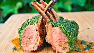 How To Roast a Rack of Lamb  Lamb carre  Lamb chops  Lamb loin Green Crusted Barbecue Recipe [upl. by Yaniv]