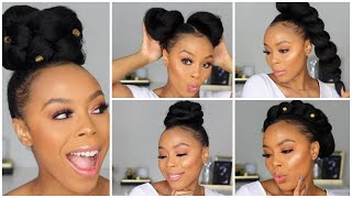 5 EASY HAIRSTYLES USING BRAIDING HAIR  BACK TO SCHOOL HAIRSTYLES on NATURAL HAIR [upl. by Rennat]