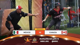 Highlights  Game 19 Mexico vs Canada  2024 WBSC U18 Womens Softball World Cup Group C [upl. by Calica]