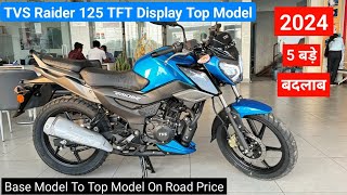 New 2024 TVS Raider 125 Top Model Details Review  On Road Price New Update Features [upl. by Lonier]