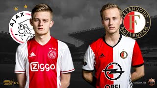 Dani Hagebeuk  Quinten van der Most  Ajax  Feyenoord  Speelronde 28  EDivisie [upl. by Harak]