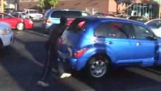 Crazy crackhead attacks car [upl. by Aluk]