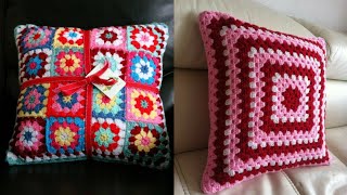 Crochet cushion cover very beautiful share ideascrochetknittingdisign [upl. by Ennyroc]