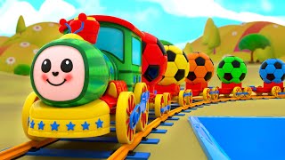 Cocomelon Color Train  Wheels on the Train  Baby Nursery Rhymes [upl. by Eartha]