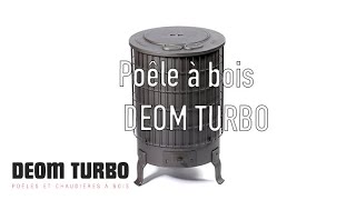 Poêle à bois noir en fonte daluminium DEOM TURBO [upl. by Threlkeld]