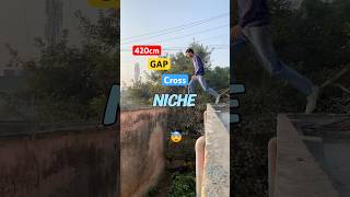 420cm Gap cross😨yes or no🤷🏻‍♂️ parkour jump challenges [upl. by Ahsoyek]