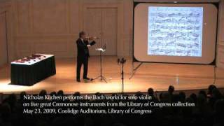 Nicholas Kitchen Bach BWV 1001 I Adagio Goldberg Guarneri del Gesù Library of Congress [upl. by Horwitz]