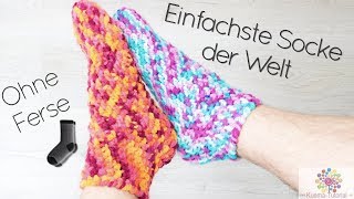 Easy Peasy Socken  Häkeln Ohne Ferse Schnell  Einfach  für Anfänger [upl. by Kcinemod]