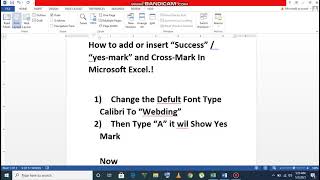 How To add  insert Yes  Tick and Cross Mark in Excel [upl. by Hoffer440]