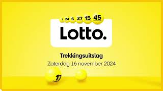 Lotto trekkingsuitslag 16 november 2024 [upl. by Bettzel]