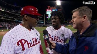 WSHPHI Herrera is pied after his walkoff double [upl. by Natanoy535]