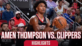 Amen Thompson 18 points Highlights vs LA Clippers l Houston Rockets [upl. by Eisac934]