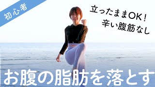 立ったまま腹筋なら、ぺたんこお腹と強い体幹を作って、脂肪も燃やす【腰に優しい】【マット不要】 [upl. by Soinski]