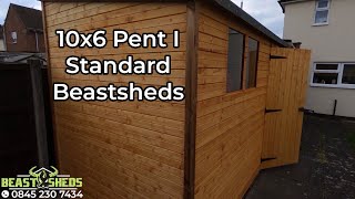 Pent I  10x6  Standard Shed  Free Delivery and Fitting  By Beastsheds UK [upl. by Saberhagen85]