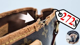 Replacing the top edging on a Louis Vuitton handbag  making a belt ASMR [upl. by Leahcimnaes]