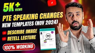 New UPDATED Speaking Describe Image amp Retell Lecture Templates  PTE Score Changes Nov 2024  VLE [upl. by Lemmie]