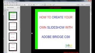 How to Create An Image Slideshow In Bridge CC [upl. by Yunfei]