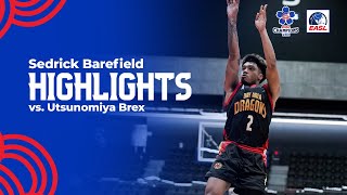 Sedrick Barefield Highlights vs Utsunomiya Brex [upl. by Aliemaj]