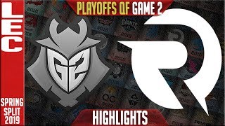 G2 vs OG Game 2 Highlights  LEC Playoffs Spring 2019 Quarterfinals  G2 Esports vs Origen G2 [upl. by Manvell]