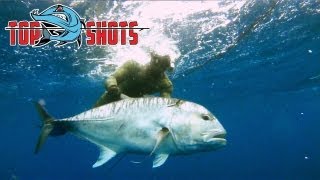 Top Shots  Spearfishing Series  Giant Trevally Spearfishing [upl. by Aneleiram]