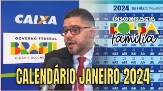 SAIU CALENDÁRIO OFICIAL DO BOLSA FAMÍLIA MÊS DE JANEIRO 2024 CALENDÁRIO ANTECIPADO [upl. by Oriane]