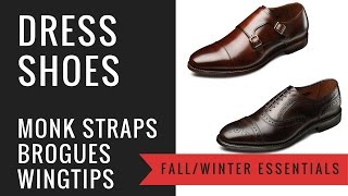 Mens FallWinter Dress Shoes  Double Monk Straps Brogues Wingtips  Leather Suede [upl. by Wilkison]