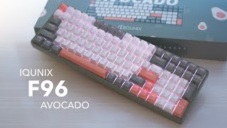 IQUNIX F96 Avocado Unboxing amp Typing Sounds Cherry Brown Switches [upl. by Liek]