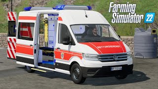 FS22  Volkswagen Crafter AMBULANCE  Car Mod for Farming Simulator 2022 ROLEPLAY [upl. by Ontina]