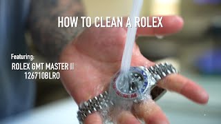 How to clean a Rolex Featuring The Rolex GMT Master ii 126710BLRO [upl. by Nacnud]