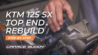 Rebuilding a 2016  2017 KTM 125 SX Engine StepbyStep Part 2 Top End [upl. by Anatole958]