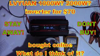 LVYUAN 1000W or 2000W Inverter from online seller What do I think of it Is it a defective one [upl. by Kcirddec837]