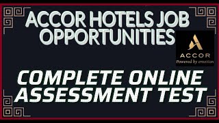 Accor Hotel Invitation to Complete Online Assessment  SUBSCRIBE accor talent meter assessment [upl. by Aziar]