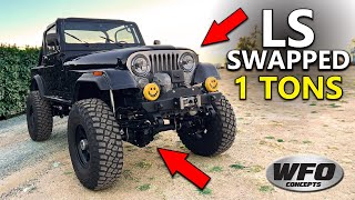 LS Swapped CJ7 on 1Tons [upl. by Hcirdla]