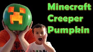 Minecraft Halloween Creeper Pumpkin  we made one [upl. by Vona27]