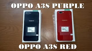 Unboxing Oppo A3s Purple and Oppo A3s Red 2018 Ram 2GBInternal 16 GB [upl. by Lanette]