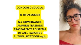 RIPASSO E QUIZ 2 GOVERNANCE SCOLASTICA [upl. by Edana45]