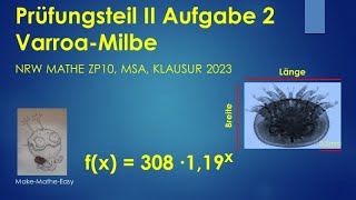 Prüfungsteil 2 Mathe ZP10 NRW 2023 Aufgabe 2 VarroaMilbe [upl. by Annairdna]