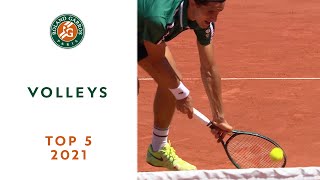 TOP 5 Volleys of 2021  RolandGarros [upl. by Robin]