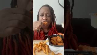 Popeyes Mukbang popeyes mukbang food foodie wings [upl. by Pawsner]