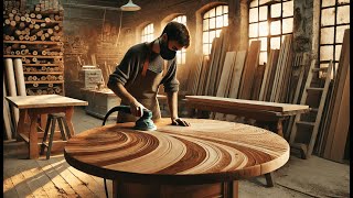 Artful Carving Creating a Round Table from Solid Wood [upl. by Arehsat]