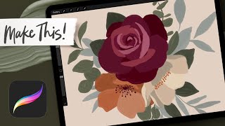 Paint a Winter Gouache Bouquet in Procreate  ADVANCE PROCREATE TUTORIAL [upl. by Giorgia410]