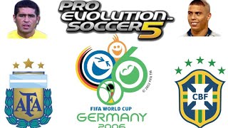 PES 5 PC MUNDIAL ALEMANIA 2006 ARGENTINA VS BRASIL [upl. by Murphy110]