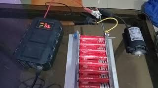 Testing a 99 Ah 16850 LiIon 40pcsBattery Pack testing on 80W 12V Motor Running for 40 minutes [upl. by Eronaele]