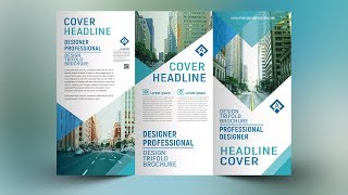 Tri Fold Brochure Design  In Photoshop cc tutorial 2018 [upl. by Anawaj]